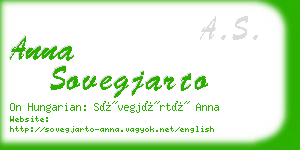 anna sovegjarto business card